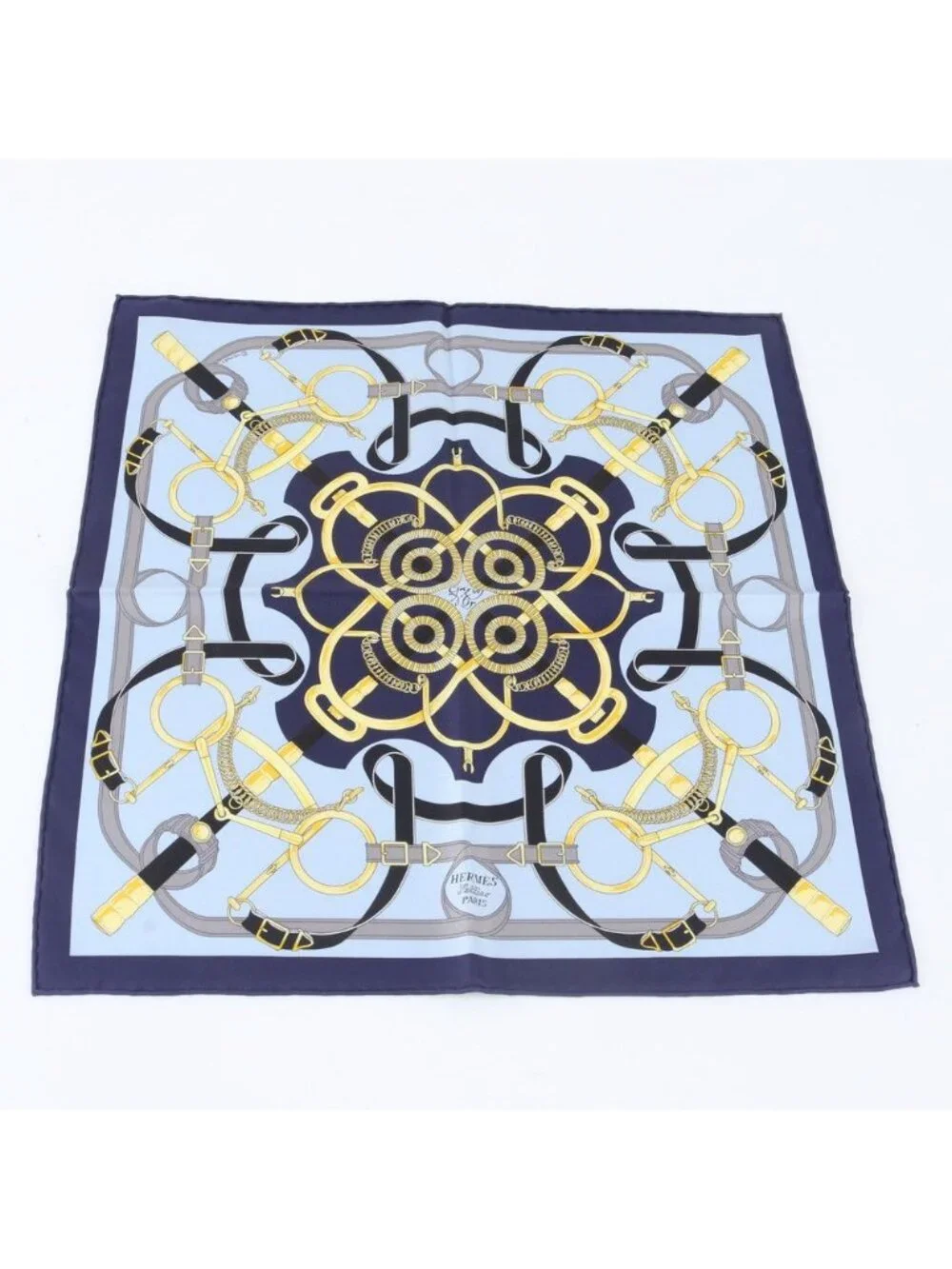 Hermes Tagged Carre Eperon D'or Yellow Gold Spurs Silk 100% Scarf